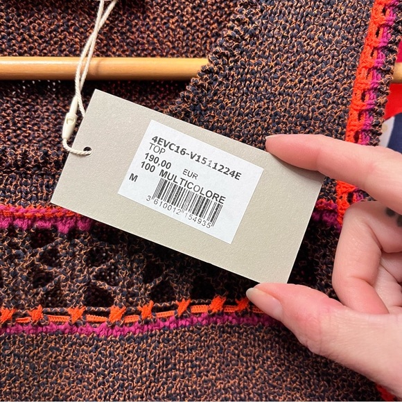 NWT Vanessa Bruno Pull Charleston Multicolore Knit Sleeveless Sweater Vest Brown - Picture 4 of 8